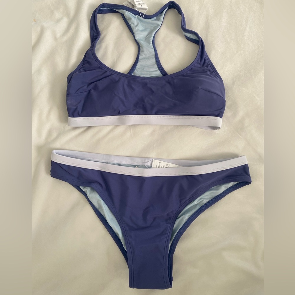 Cupshe Roaming River Sporty Back Bralette & Banded Hipster Bikini Set - medium